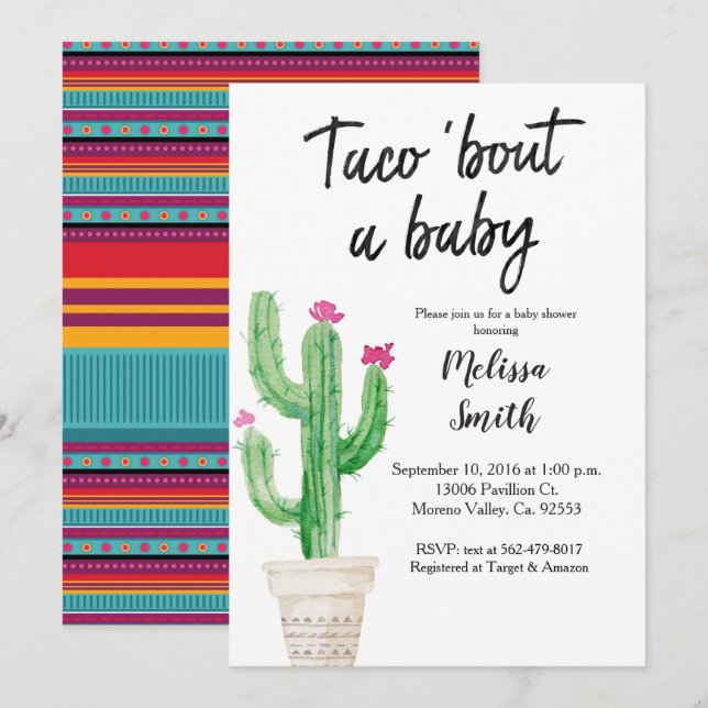 Baby Shower Taco Bout Baby Invitation (Front/Back)