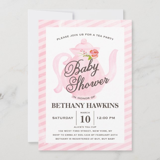 Baby Shower Tea Party | Baby Shower Invitation (Front)