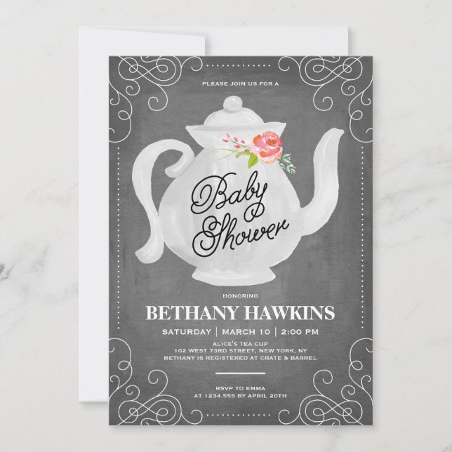 Baby Shower Tea Party | Baby Shower Invitation (Front)
