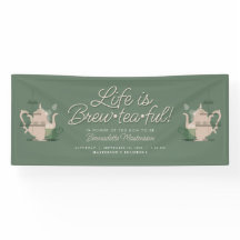 Baby Shower Tea Party Cute Minimalist Chic Green