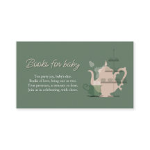 Baby Shower Tea Party Cute Minimalist Chic Green