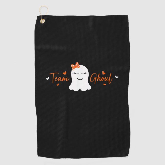 Baby Shower Team Girl Halloween Gender Reveal Team Golf Towel (Front)