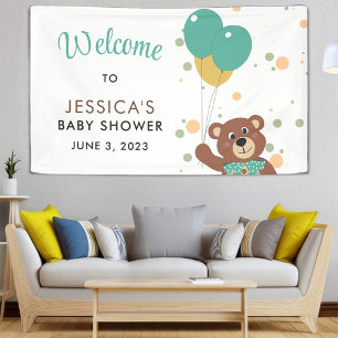 Baby Shower Teddy Bear Gender Neutral Welcome Banner