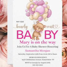 Baby Shower Teddy Bear  Girl Theme