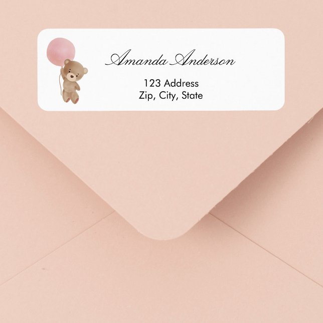 Baby Shower teddy bear return address (Creator Uploaded)