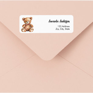 Baby Shower teddy bear return address