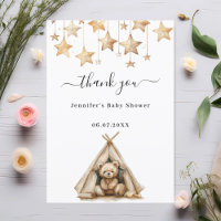 Baby Shower teddy bear stars tent beige