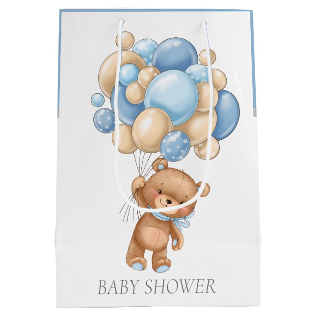 Baby Shower Teddy Bearly Wait Boy gift bag (Back)