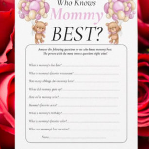 Baby Shower Teddy Who Knows Mummy Pink Invitation
