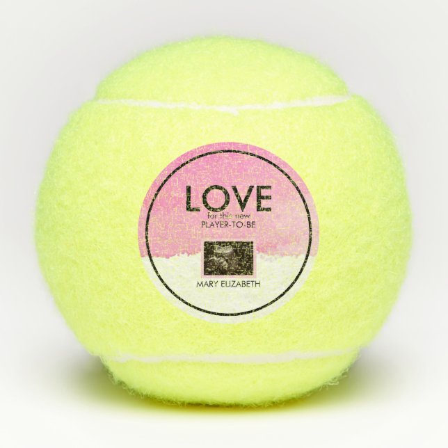 Baby Shower Tennis Pregnancy Ultrasound Photo Gift Tennis Balls (Front)
