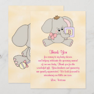Baby Shower Thank You Baby Elephant Invitation
