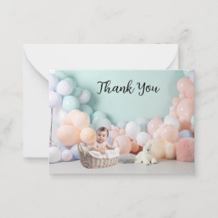 Baby Shower Thank you  Balloon Photo Backdrop Card