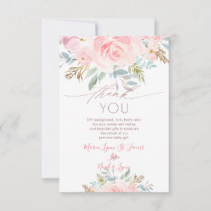 Baby Shower Thank You Birth Blush Roses