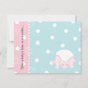 Baby Shower Thank You Card, Blue/Pink Peek-a-Boo