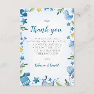Baby Shower thank you card | Boy | Hippo