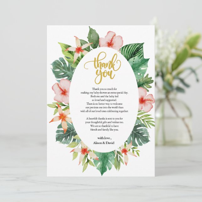 Baby Shower Thank You Card | Cute Safari Friends (Standing Front)