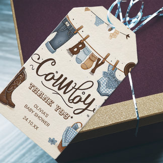 Baby shower thank you card gift tags