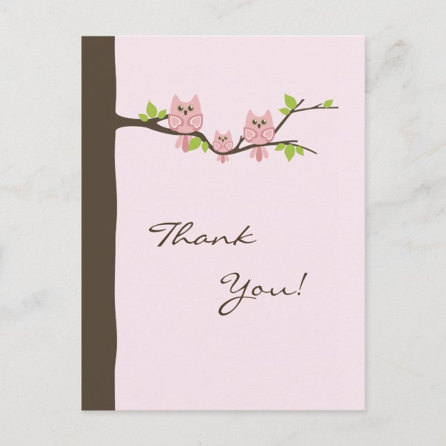 Baby Shower Thank You Card (Girl) (Front)