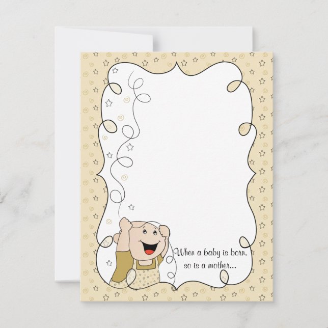 Baby Shower Thank You Card, Gold/Black Stars (Front)