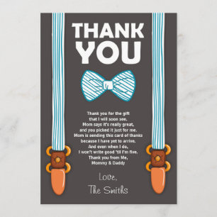 Baby Shower Thank You Card Little Man