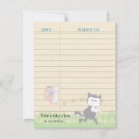 Baby Shower Thank You Card, Pink/Build a Library