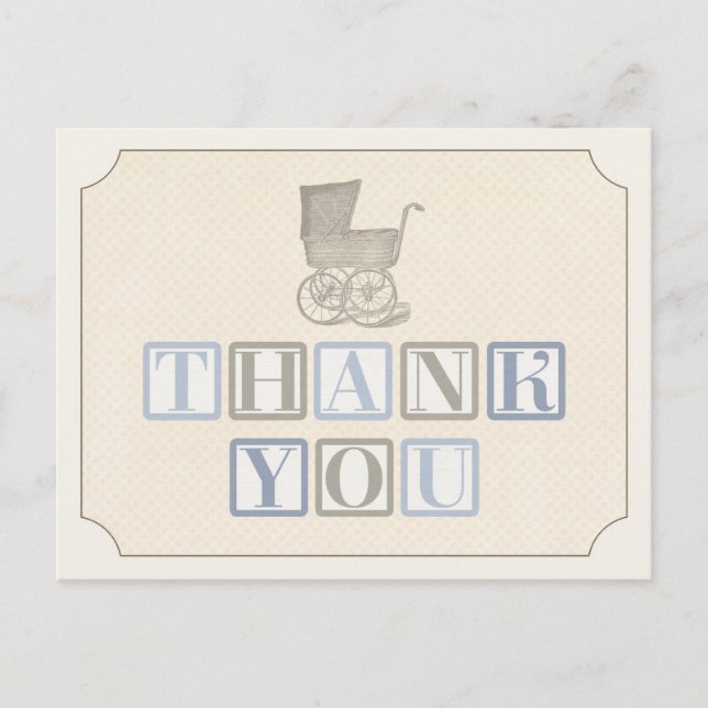 baby shower thank you card, thank you postcard (Front)