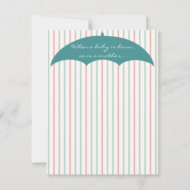 Baby Shower Thank You Card, "Watermelon Umbrella" Card (Front)