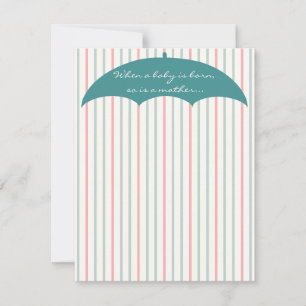 Baby Shower Thank You Card, "Watermelon Umbrella" Card
