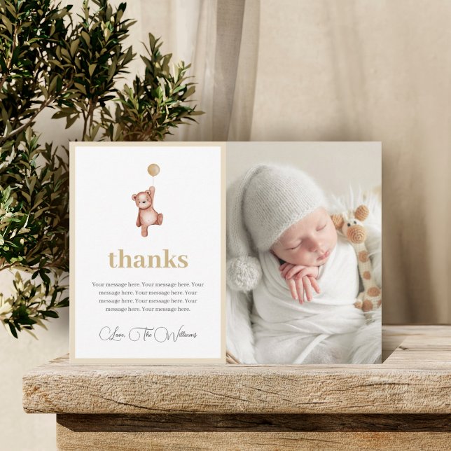 Baby Shower Thank You Card With Photo (Creator Uploaded)