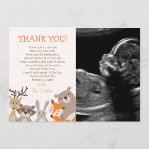 Baby Shower Thank You Card Woodland