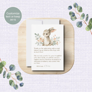 Baby Shower Thank You Cards Watercolor Bunny