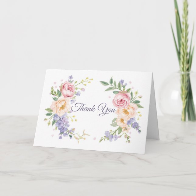 Baby Shower Thank You Cards – Watercolor Florals (Front)