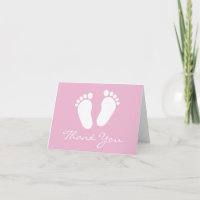 Baby Shower thank you cards with cute footprints