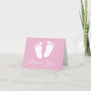 Baby Shower thank you cards with cute footprints