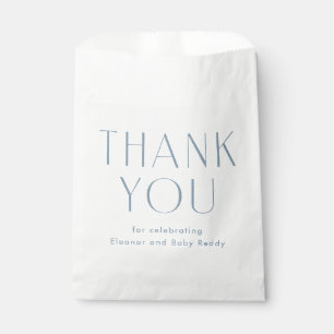 Baby shower thank you chambray blue favour bags