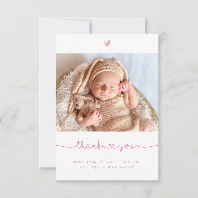 Baby Shower Thank You DIY Colour Script (Front)