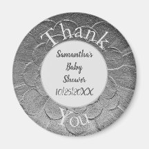 Baby Shower Thank You Elegant Silver Appreciation