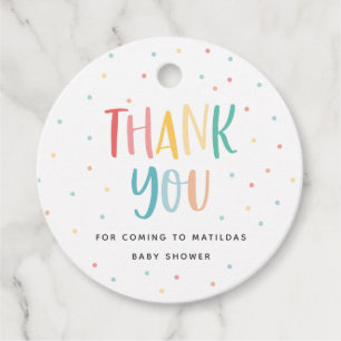 Baby shower thank you favour gift tags