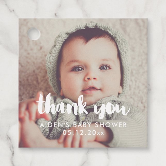 Baby shower thank you favour tags (Front)