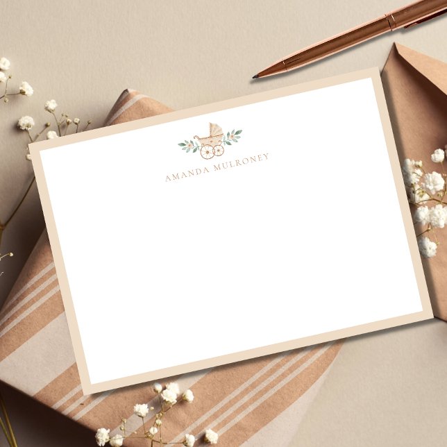 Baby Shower Thank You Flat Note Card (Creator Uploaded)