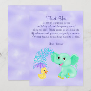 Baby Shower Thank You Gender Neutral Elephant Invitation