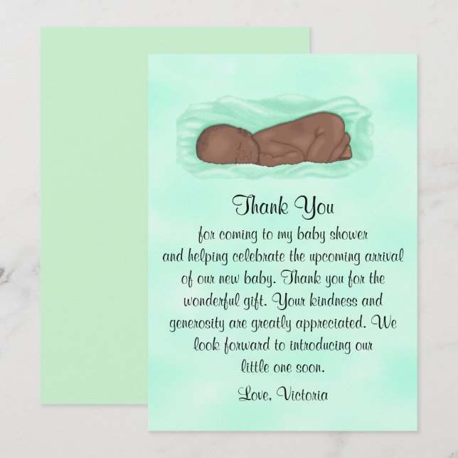 Baby Shower Thank You Gender Neutral Ethnic Invitation (Front/Back)