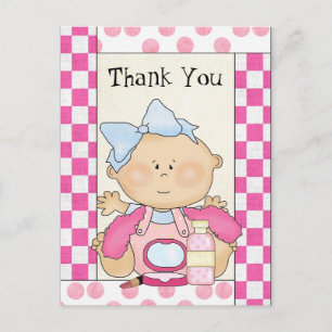 Baby Shower Thank you girl postcard