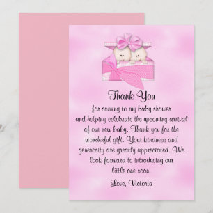 Baby Shower Thank You It's Twins Girl Invitation