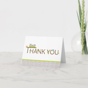 Baby Shower Thank You     Mum, Dad and Baby Owl Card