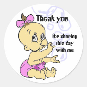 Baby Shower thank you note Classic Round Sticker