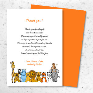Baby Shower Thank you note with poem, neutral