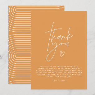 Baby shower thank you orange elegant modern invitation