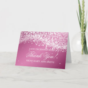 Baby Shower Thank you Sparkling Wave Pink Card