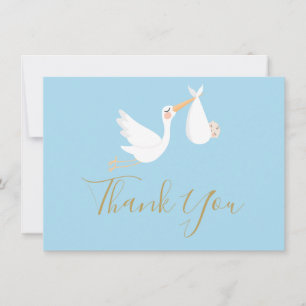 Baby Shower Thank You Special Delivery  Blue Card